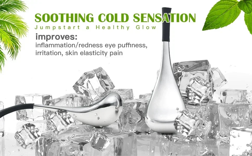 Ice Globes for Face: 2-Piece Stainless Steel Cryo Facial Massager Set Relaxation Treatment Tidesmit