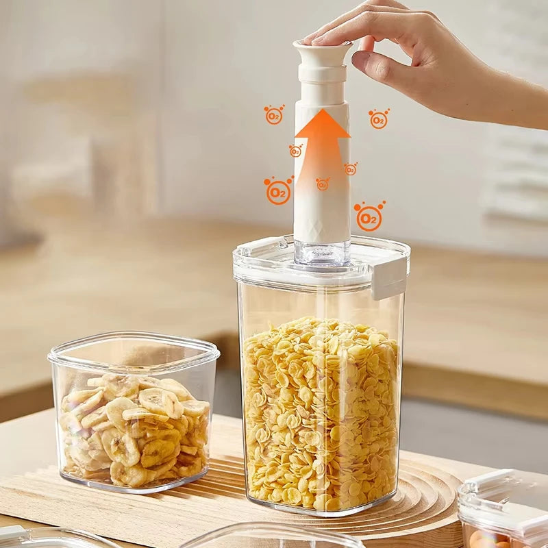 Vacuum Seal Container Electric Coffee Beans Vacuum Sealed Jar Kitchen Cereals Rice Fresh Storage Box Moisture-Proof Tea Canister