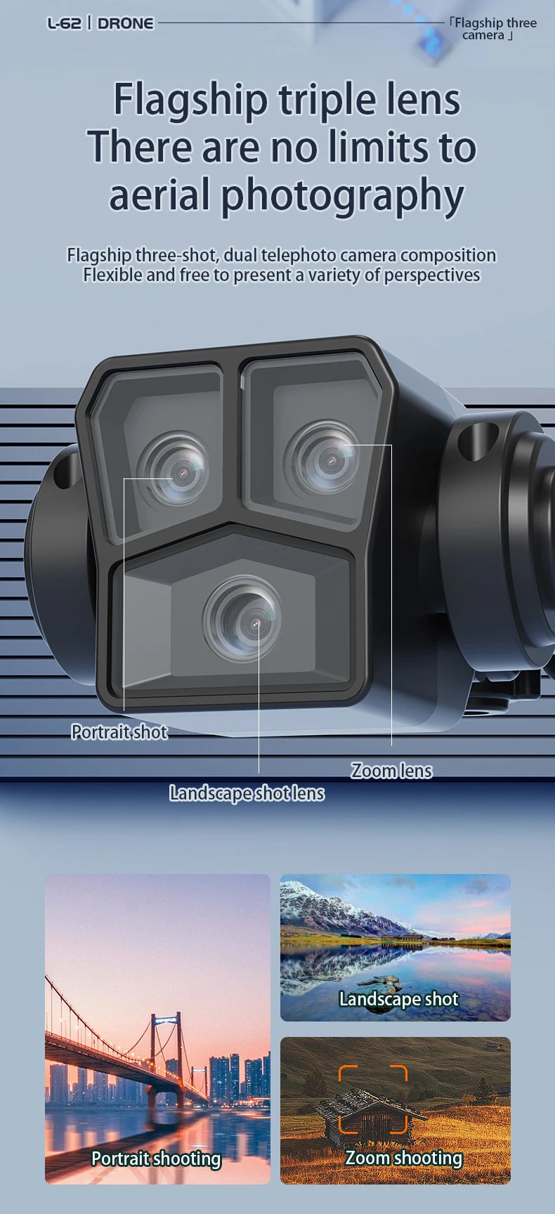 Tidesmit GPS Camera Drone with Obstacle Avoidance and Dual 6K Lens Tidesmit