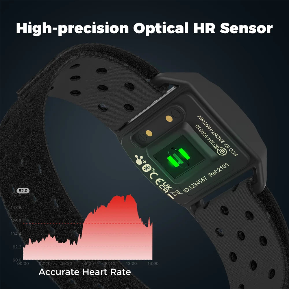 HW706 Bluetooth Heart Rate Monitor Armband with Optical Sensor Tidesmit