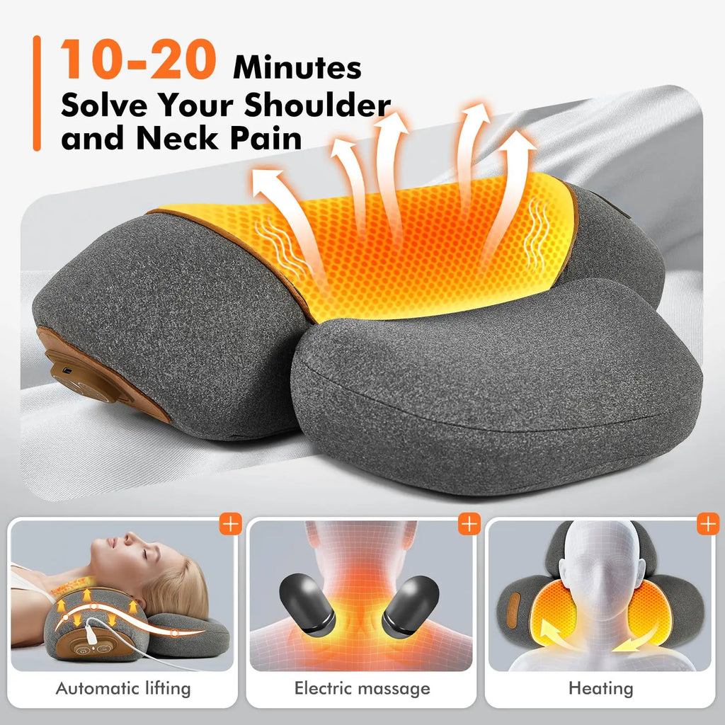 Neck Massager Pillow with Heating and Traction for Muscle Relief Back Massage Instrument Tidesmit