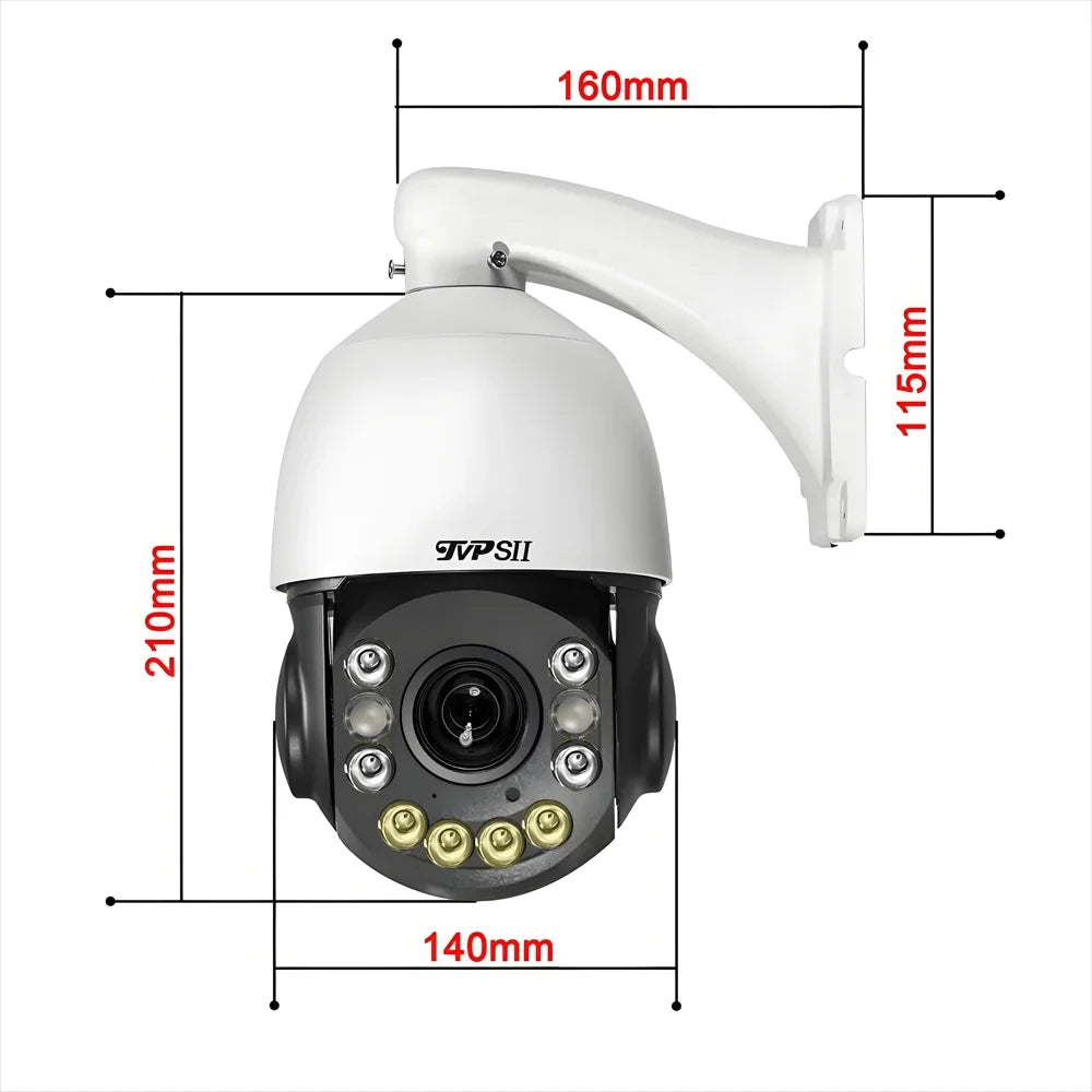 Metal Laser Infrared Full Color Auto Tracking Cruise 8MP 4K 60X Optical Zoom 360° POE PTZ High Speed Dome Surveillance IP Camera