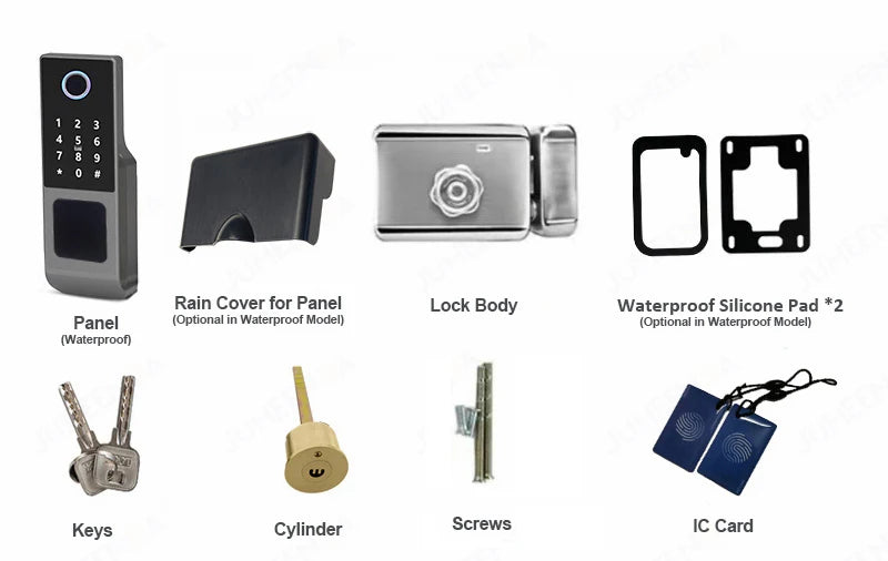 Waterproof Tuya Smart Lock Wifi Double Side Fingerprint Lock Outdoor Gate Digital Password Remote App Home Electronic Rim Lock