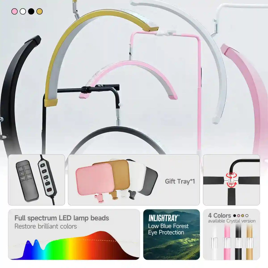 LED Eyelash Extension Light - Adjustable Half Moon Beauty Lamp Tidesmit