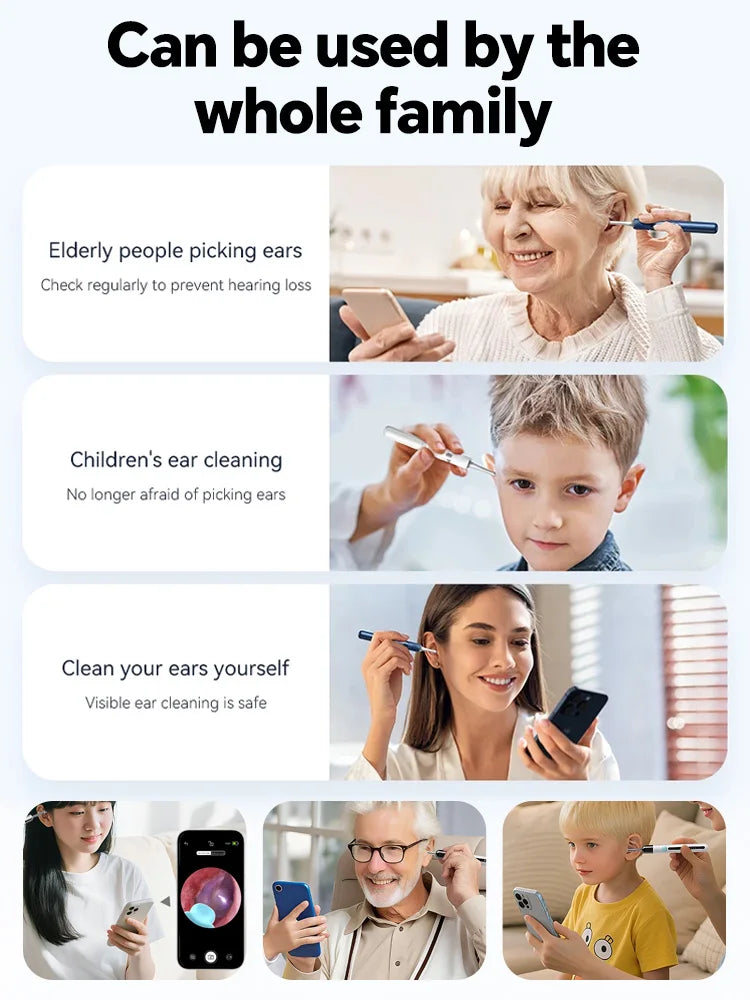Visual Ear Wax Cleaner Camera - Digital HD Earwax Removal Kit Relaxation Treatment Tidesmit