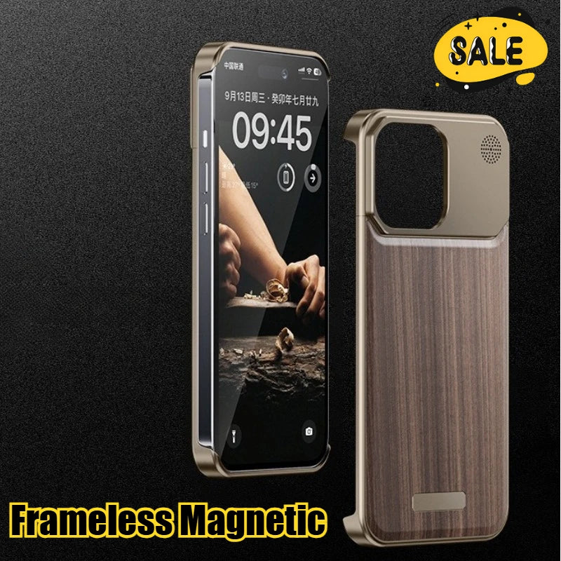 iPhone 16 Pro Max Magnetic Wood Case with Aluminum Frame | Tidesmit Tidesmit