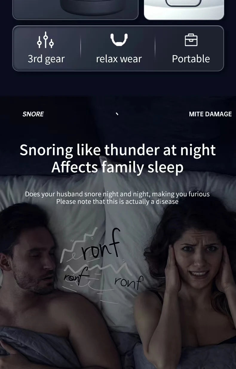 Anti Snoring Device Dual Pulse Throat Massager for Quiet Sleep Tidesmit