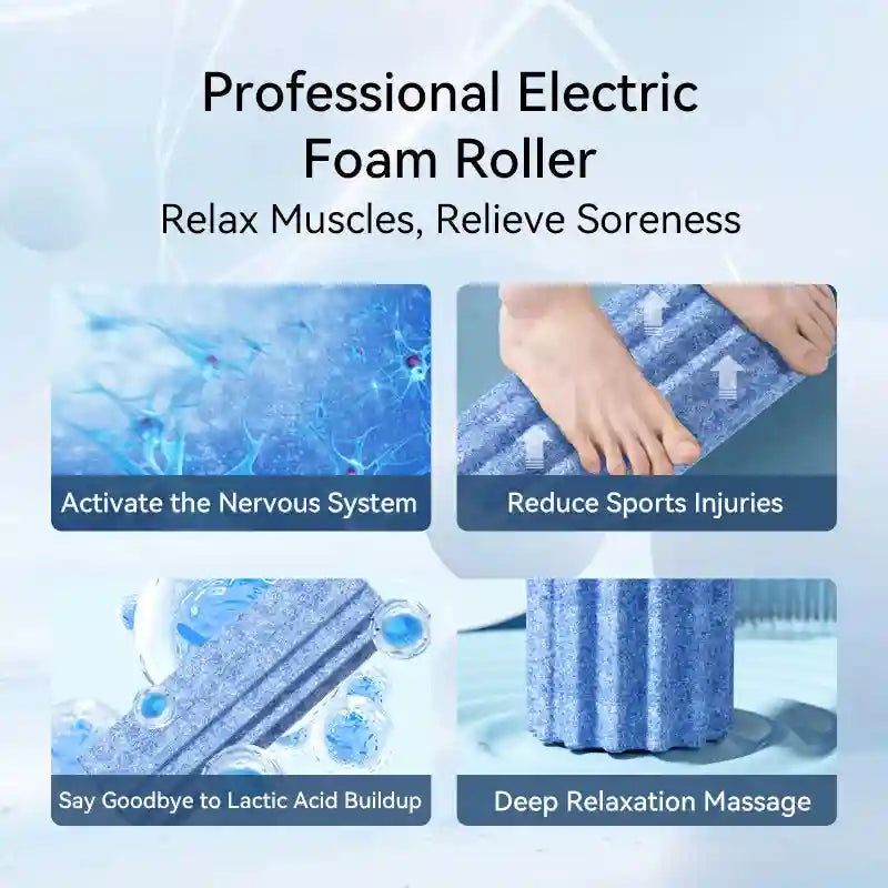 Electric Foam Roller: Deep Tissue Muscle Massager with Heat Therapy Massage Roller Tidesmit
