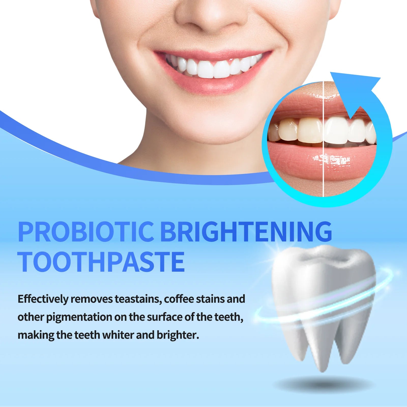 Tidesmit SP-6 Probiotic Toothpaste for whitening teeth and removing tobacco or coffee stains