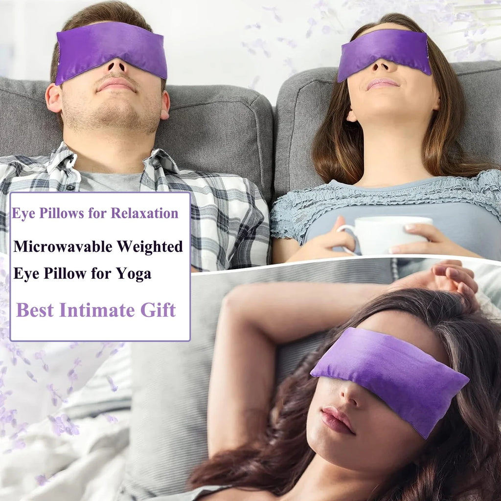 Weighted Eye Mask for Sleeping Soft Heated Eye Mask Moist Heat Warm Compress for Eye Microwave Reusable Sleep Mask for Women Spa