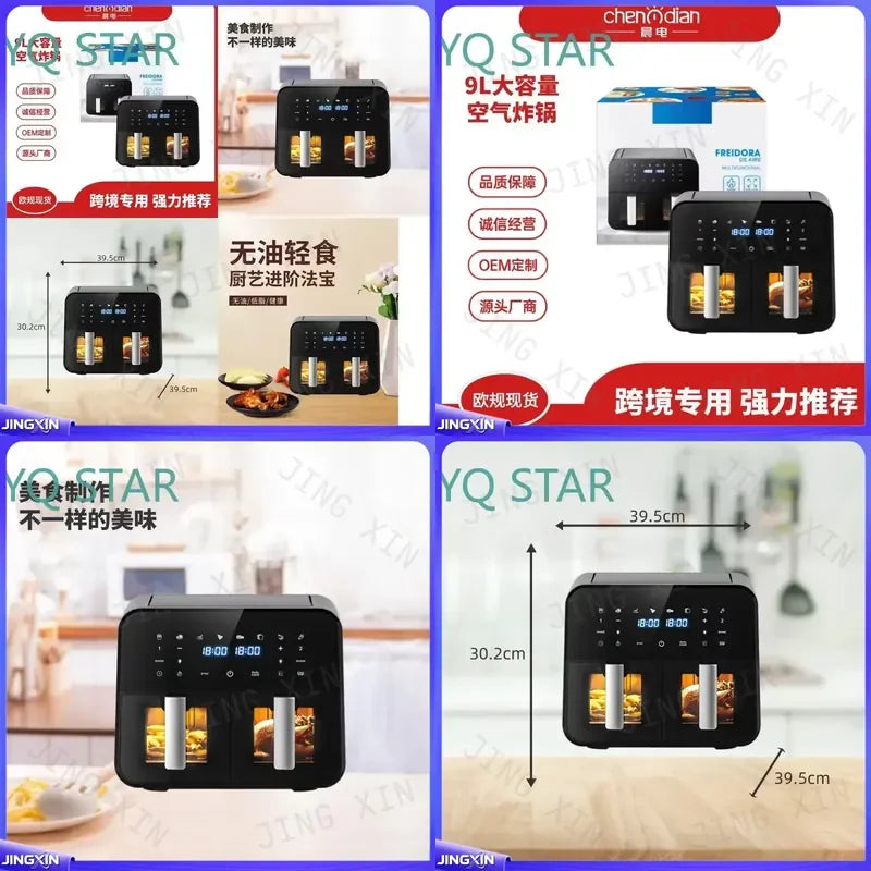 Custom for Philips HD9651 HD9641 Large Capacity Dual Basket Air Fryer Multifunctional Visible Window Electric Oven Kitchen