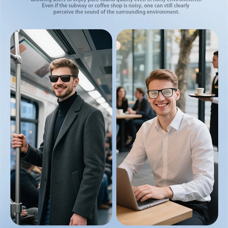 AI Smart Glasses Bluetooth Audio with Anti-Blue Light Protection Tidesmit