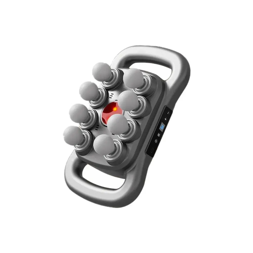 Fascia Gun Deep Tissue Muscle Massager with Red Light Therapy Fascia Gun 8Head 02 gray Tidesmit