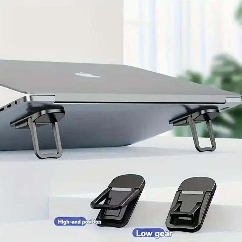 2-pack Hopfällbart Laptopställ - Portabelt Notebook-stöd, Justerbar Höjare, Kylfunktion, Universellt för Laptop och Surfplatta