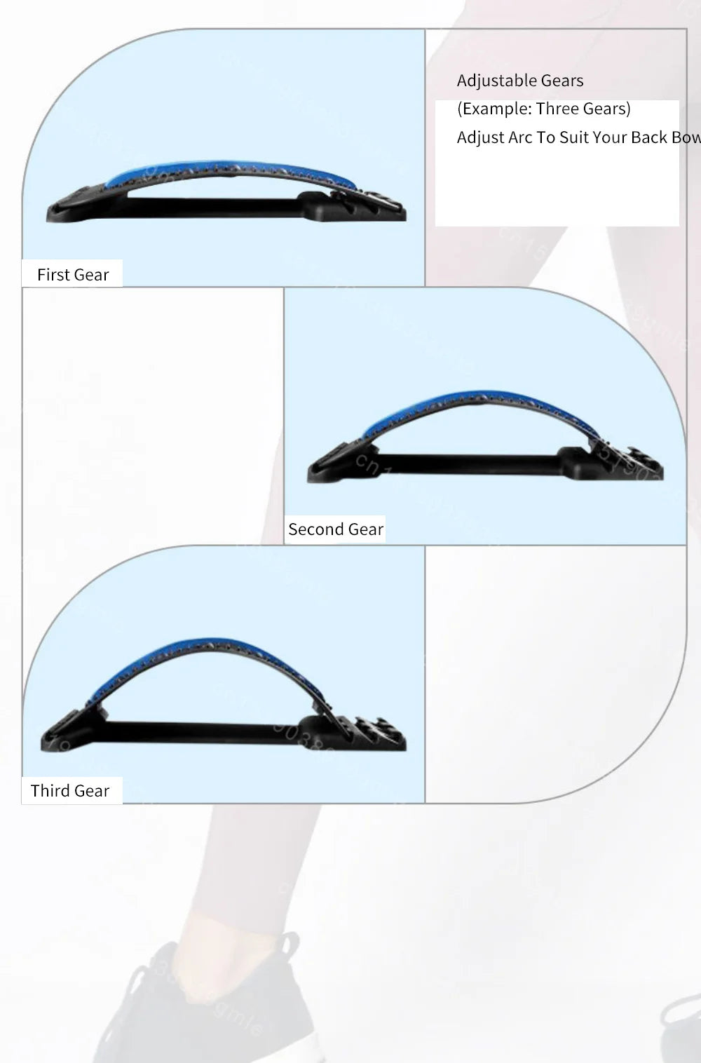 Adjustable Back Stretcher Lumbar Support Massager for Muscle Relief Massage Chairs Tidesmit