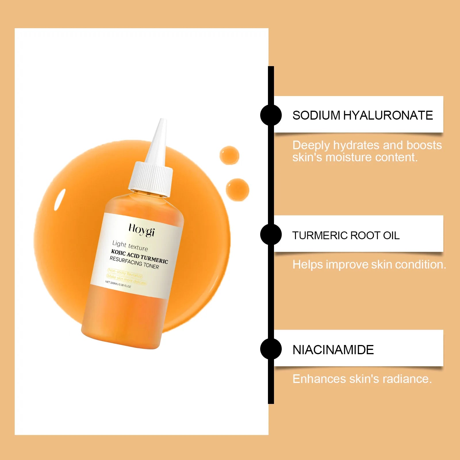 Brightening Kojic Acid Turmeric Toner Soothing Hydrating Pore Minimizing Oil Control Reduce Dullness Refreshing Facial Skin Care