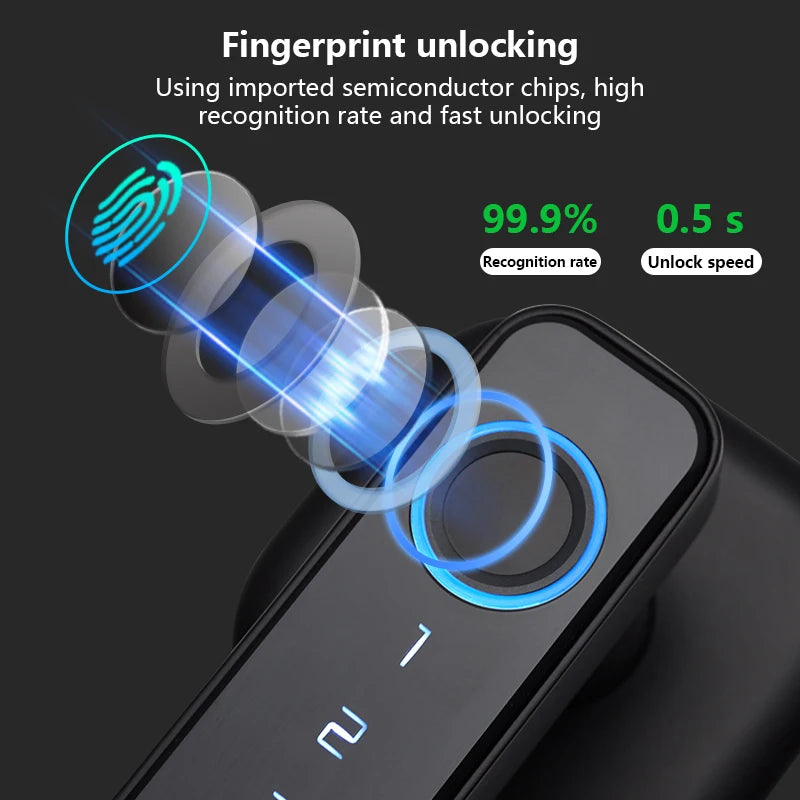 Fingerprint Door Lock: Tuya Bluetooth Smart Entry - M6 Series Tidesmit