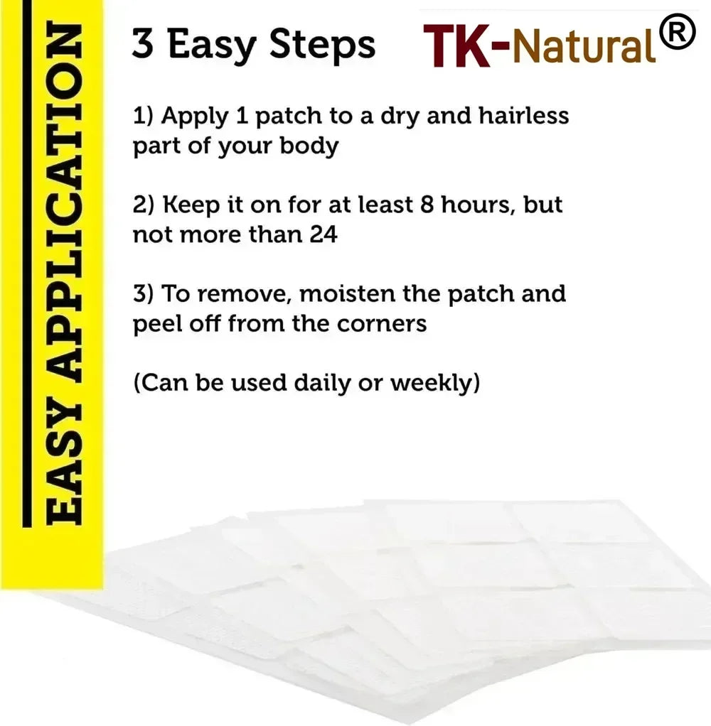 Tidesmit hair growth transdermal patches: easy application guide for biotin and saw palmetto vitamin supplement.