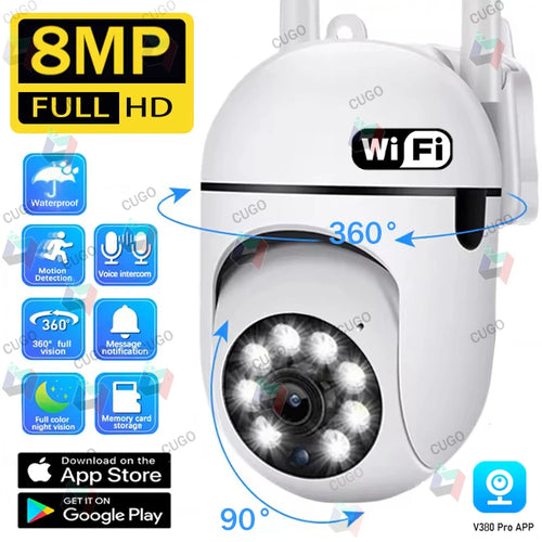 White dome PTZ WiFi security camera with multiple IR LEDs and two antennas