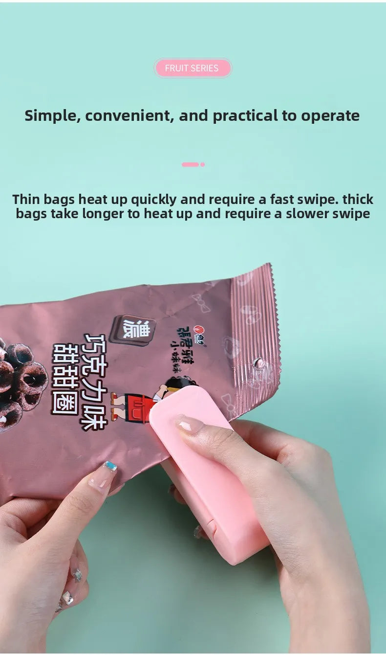 Mini Vacuum Sealer Machine Portable Food Sealer for Household Plastic Bag Sealing Snack Pack Fresh Keeping Moisture Proof