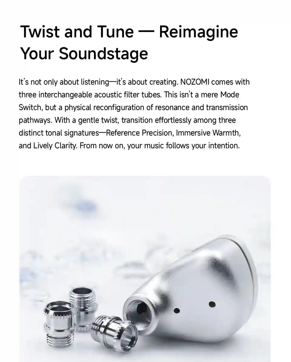 Planar In-Ear Monitors: NOZOMI 3-Unit Interchangeable Nozzle Earbuds Tidesmit