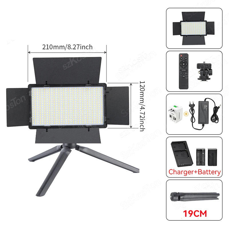 RGB LED Video Light Kit for Content Creation with Adjustable Tripod Kit 6 Tidesmit