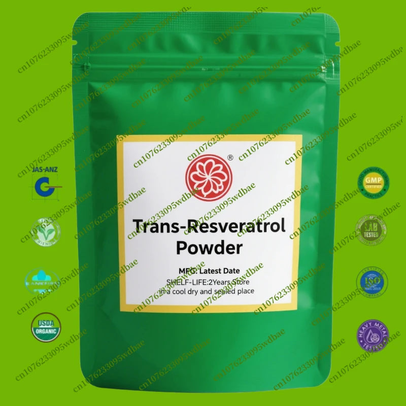 Trans-Resveratrol Powder Antioxidant Supplement skin whitening anti-cancer nmn Anti-Wrinkle Cosmetic Raw Materials