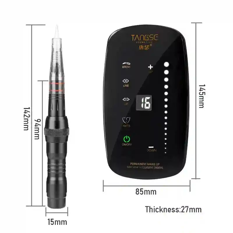 Wireless PMU Machine Kit - Black Professional Microblading Pen Device Permanent Makeup Machines Tidesmit