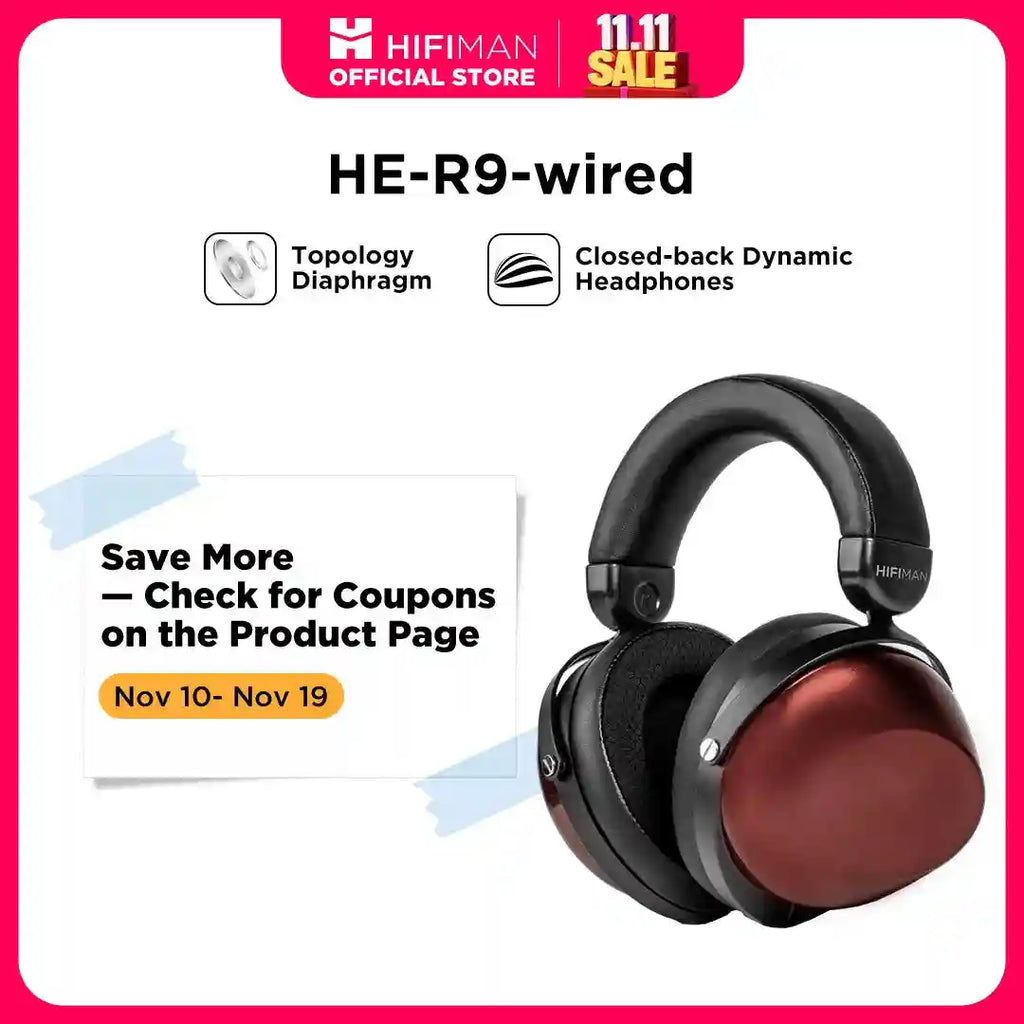 HIFIMAN HE-R9 Over-Ear Headphones with Topology Diaphragm Wired and Wireless Wireless United States Tidesmit