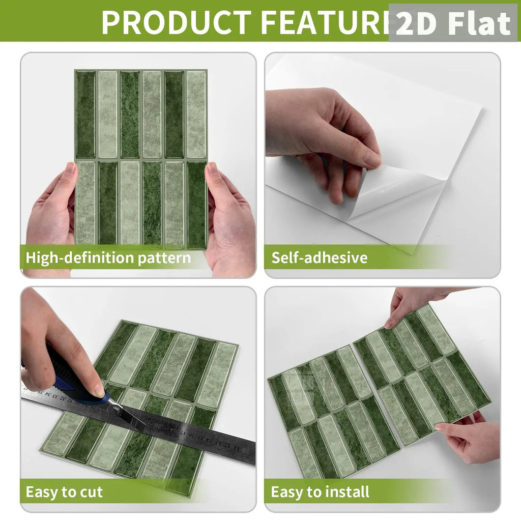 Peel-and-stick self-adhesive tile stickers Self-adhesive tile decals Kitchen and bathroom backsplash decoration Bedroom decor