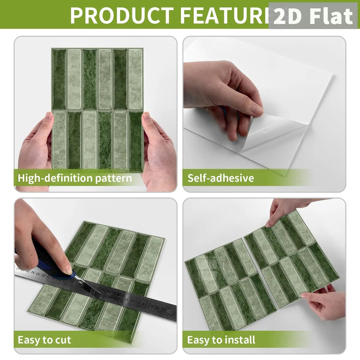 Peel-and-stick self-adhesive tile stickers Self-adhesive tile decals Kitchen and bathroom backsplash decoration Bedroom decor