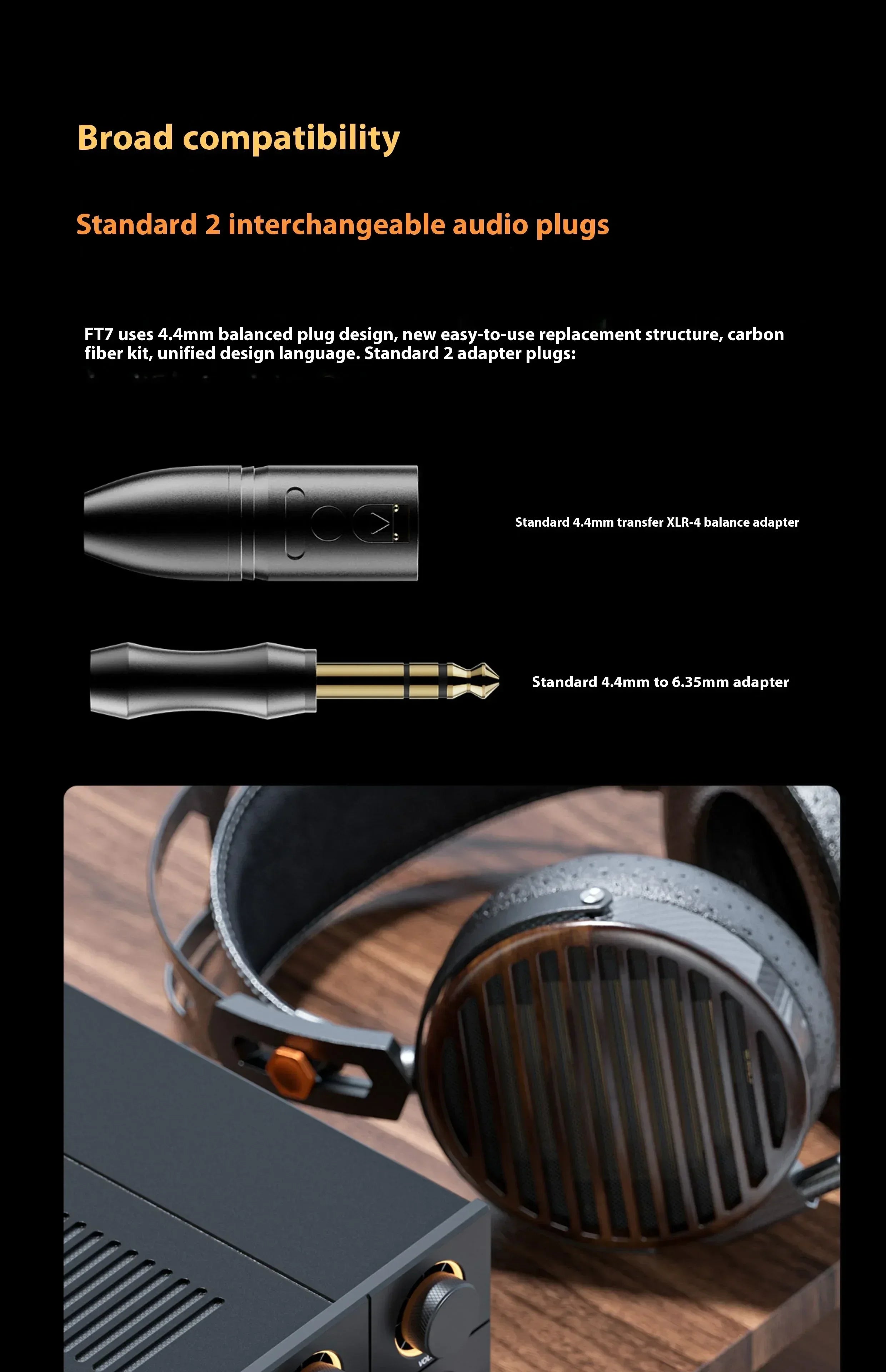 FiiO FT7 Open-Back Planar Headphones | 106mm Carbon Diaphragm | Tidesmit Tidesmit