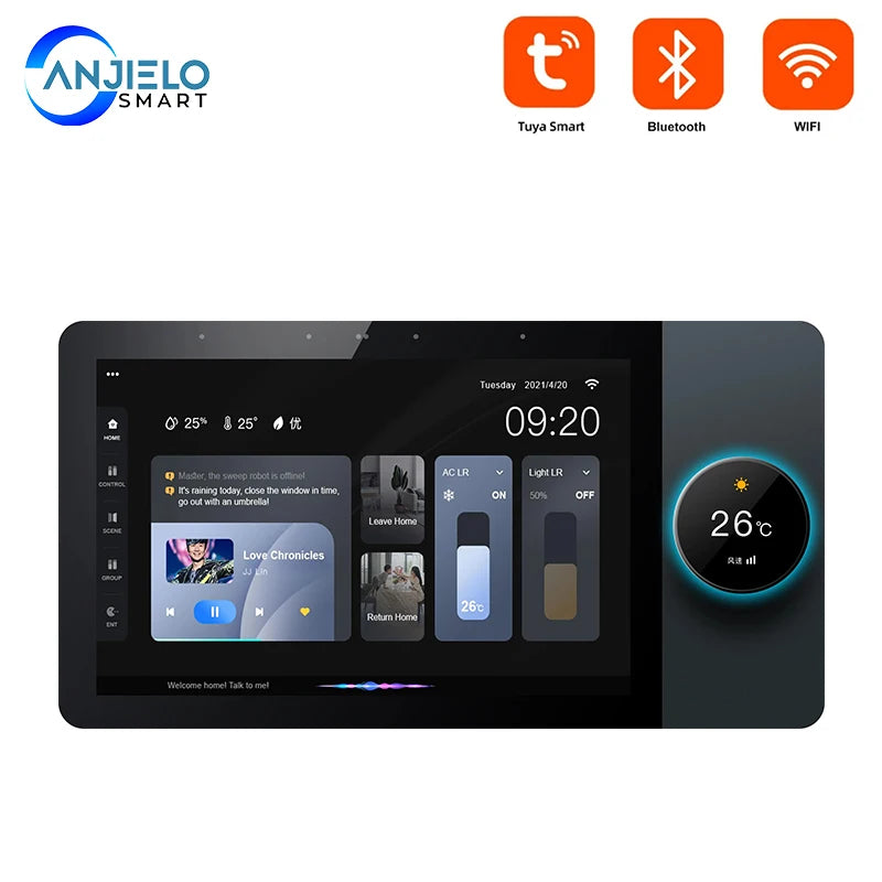 Smart Home Control Panel 8 Inch Touchscreen Zigbee Gateway 10 inch with knob China Mainland Tidesmit