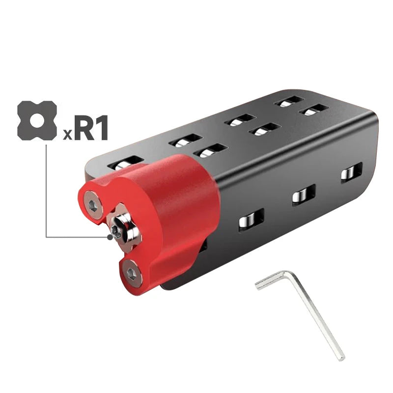 Manual edge trimming planer tool with red cutter, black body, hex key included (xR1)