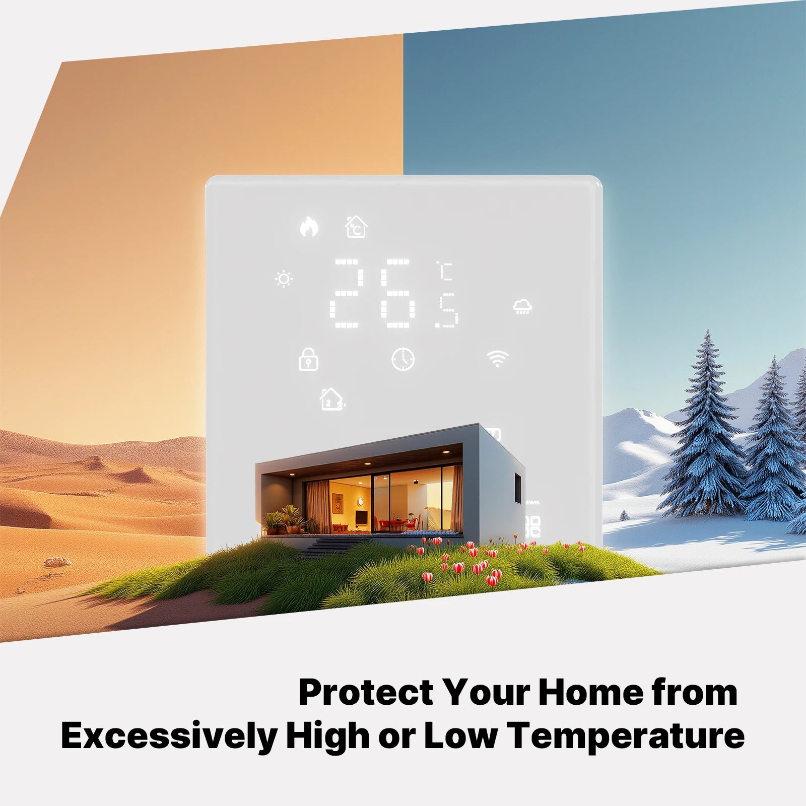 Moes Matter Smart Thermostat Works with Apple HomeKit Alexa Google Home SmartThings Programmable Temp Controller GA GB GC