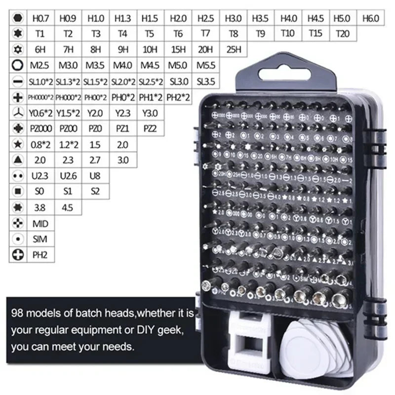 TINSOL 115 in 1 Multifunctional Magnetic Screwdriver Set Screw Driver Bits PC Computer Phone Watch Repair Hardware Tool Kit
