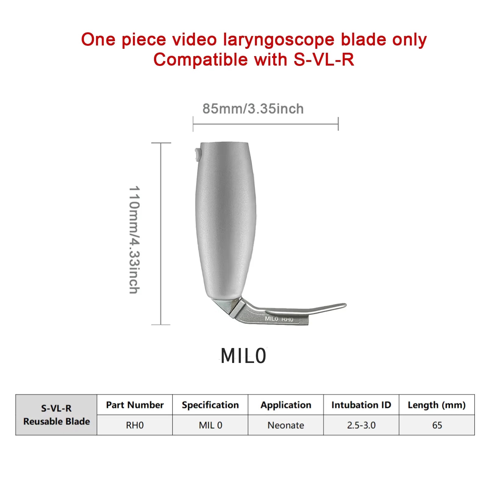 Accessories for Video Laryngoscope Stainless Steel Blades, Laryngeal Mask Airway, guide wire, and Screen