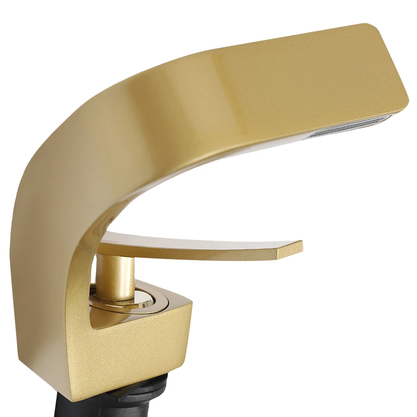 Gold Bathroom Waterfall Mixer Tap Modern Washbasin Faucet Copper Basin Tap Elegant Lift Off Type