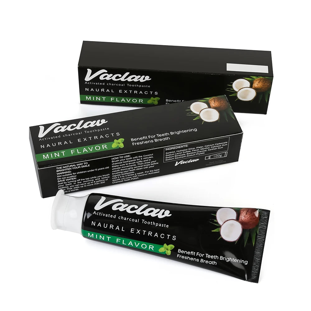 Tidesmit activated charcoal mint toothpaste for natural teeth whitening and effective plaque removal