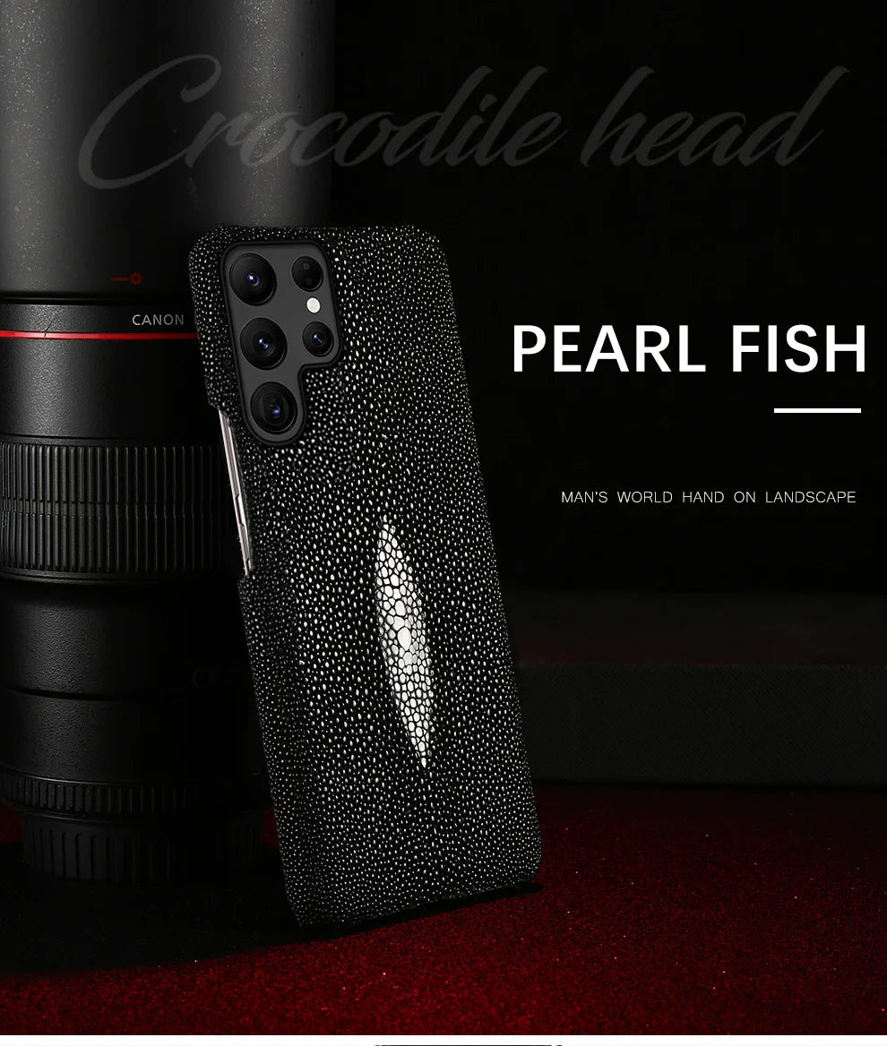 Stingray Leather Phone Case for Galaxy S24 S23 Ultra | Slim Drop Protection Tidesmit
