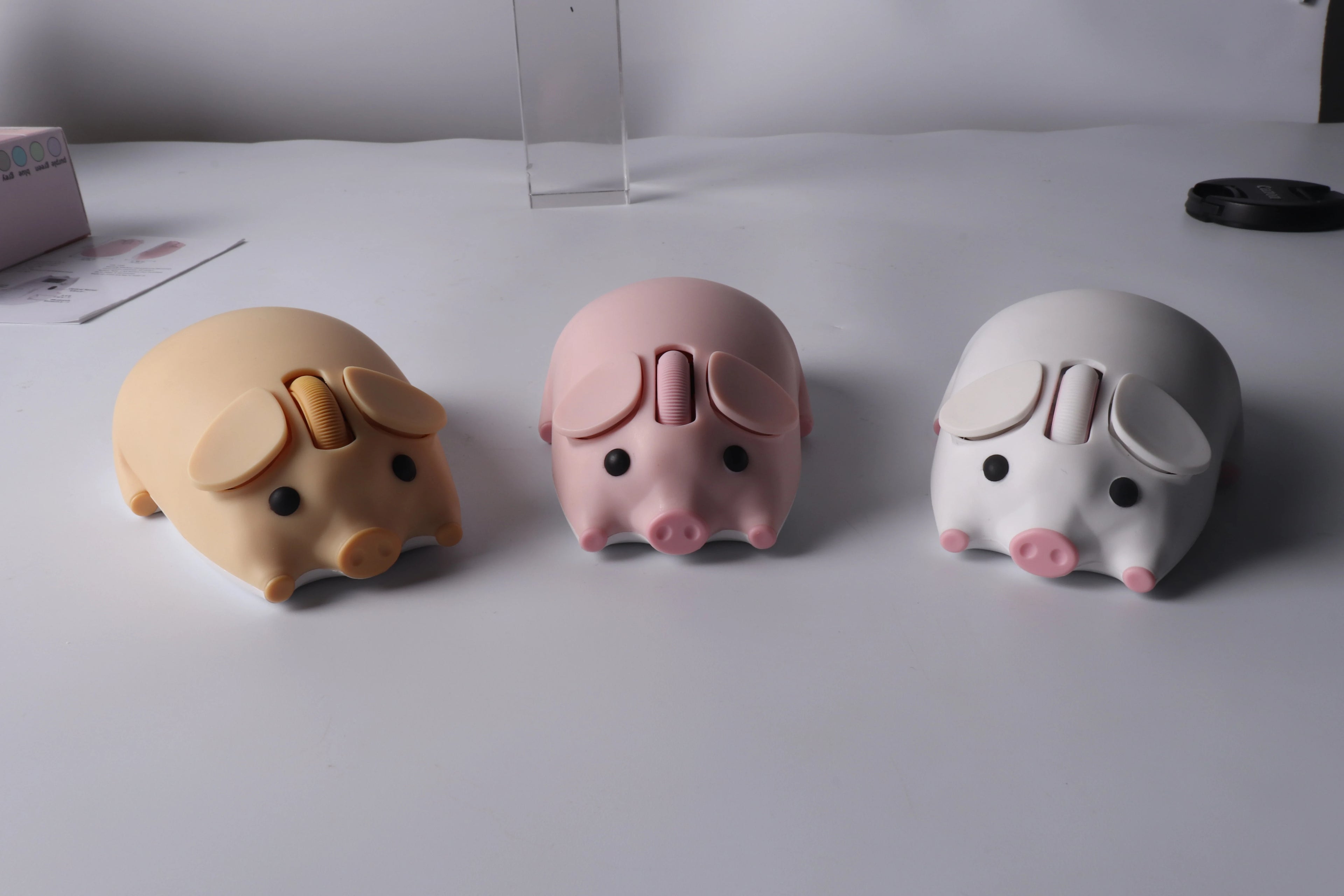 Cute 3D Little Pig Wireless Mouse 2.4G Bluetooth Dual-mode Silent For Women Office Laptop PC