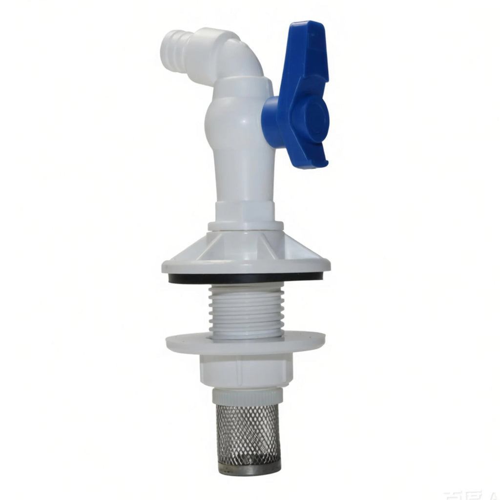3Pcs Kit Garden 1/2" Stainless Steel Filter+1/2" Flange Water Tank Through Plate+1/2 "Plastic Irrigation Faucet, Fish Tank