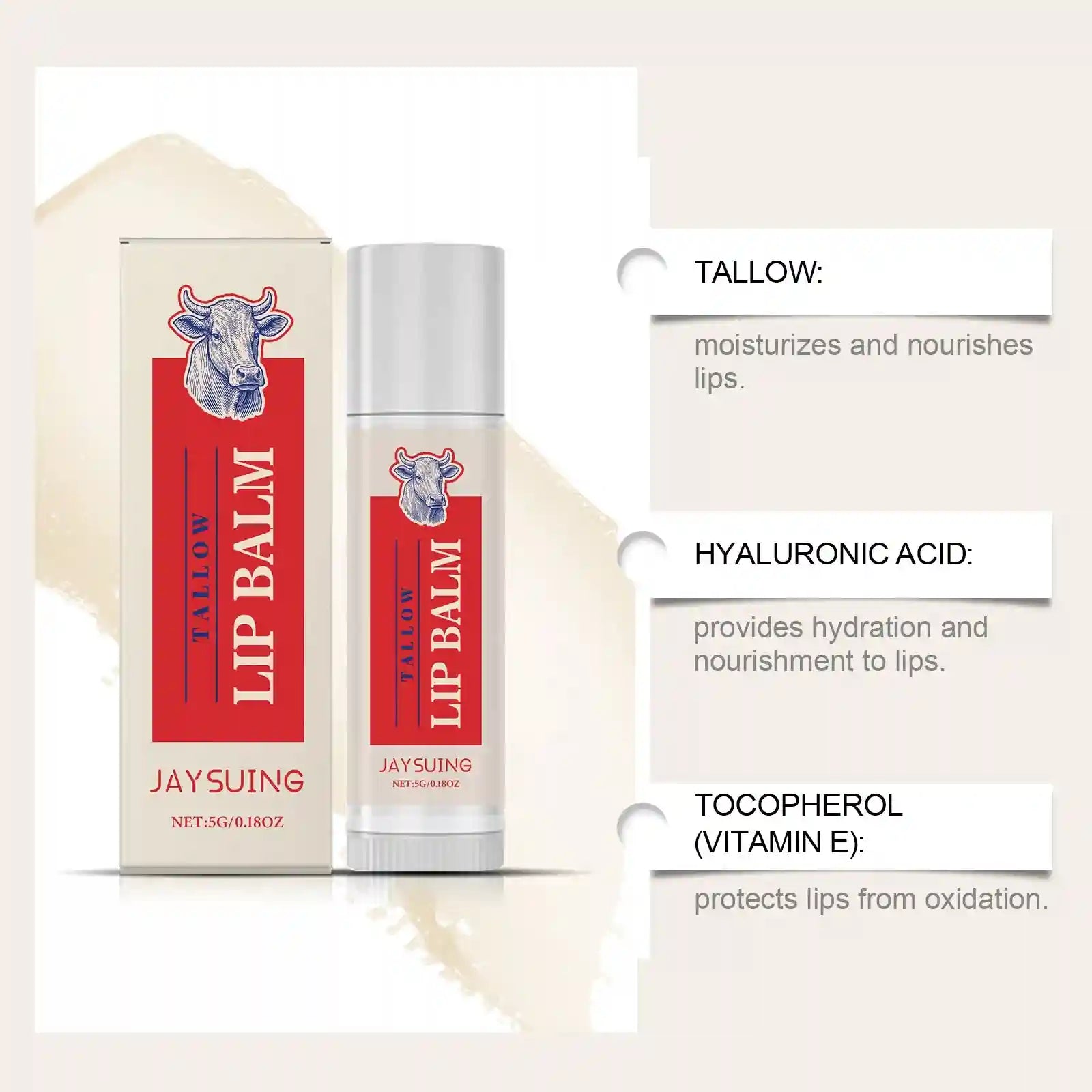 Tallow Lip Balm for Deep Hydration | Nourishing Lip Treatment 5g Lip Care Tidesmit