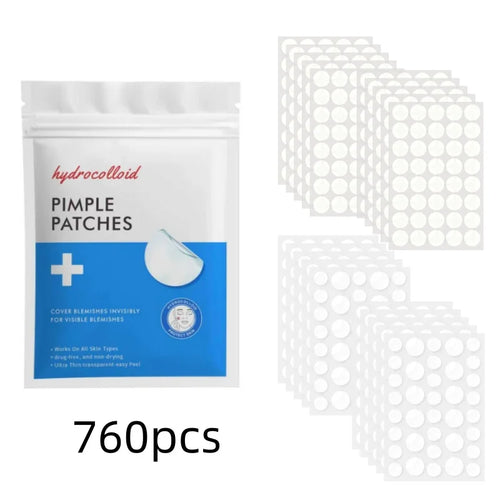 Hydrocolloid pimple patches, 760 pcs, small round white dot covers on backing sheets
