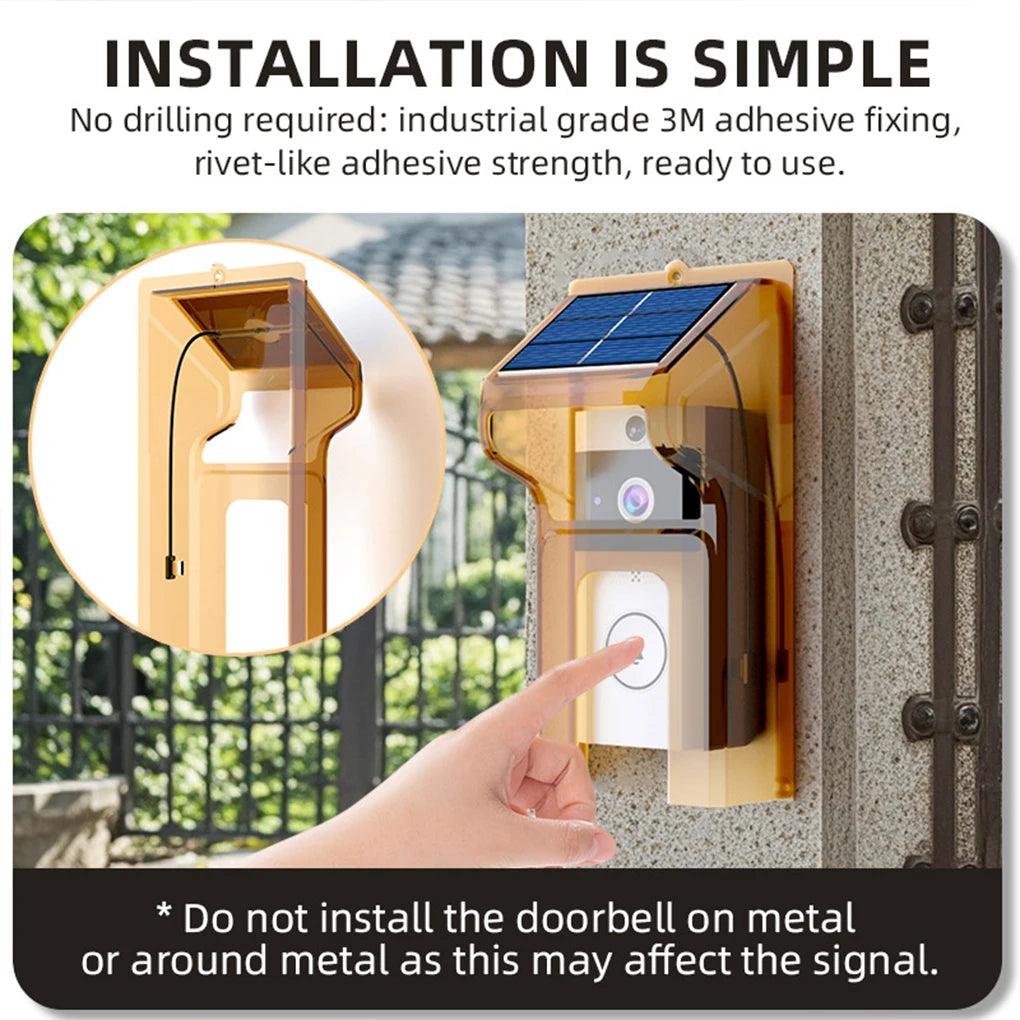 Wifivisual Doorbell Bell Camera Wireless Solar Charging Waterproof Night Vision Smart Home HD Doorbell Two-Way Intercom Voice