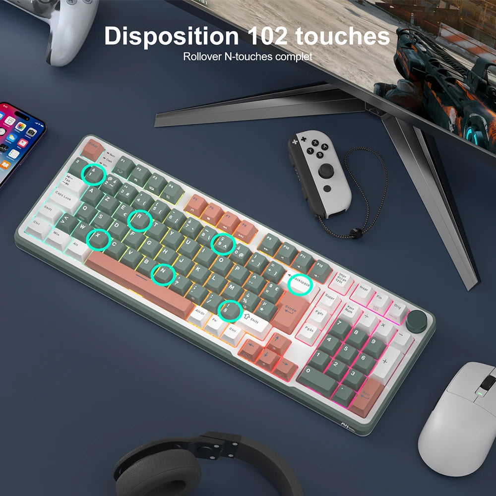 RK ROYAL KLUDGE RK C98 Magnetic Keyboard 0.01mm Rapid Trigg 8000HZ SOCD/Rs 0.125ms RGB Wired Mechanical Esports Gamer Keyboard