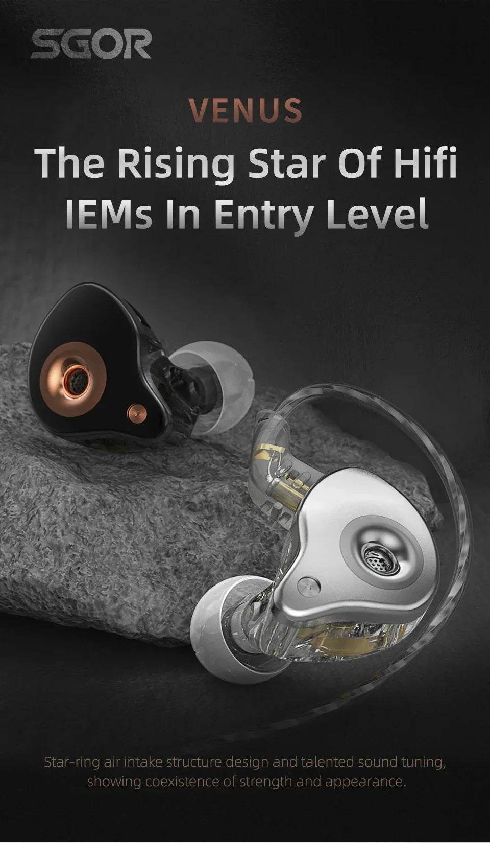 Tidesmit HiFi In-Ear Monitors with Dynamic Bass & Noise Cancellation Tidesmit