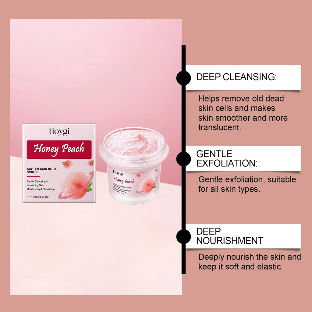 Peach Body Scrub - Professional Smoothing Skin Exfoliator (100g) Scrubs Treatments Tidesmit
