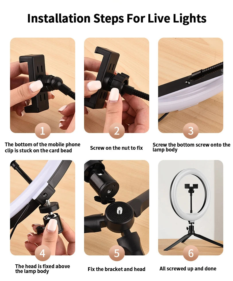 10-Inch LED Ring Light with Phone Clip for Professional Video Streaming Tidesmit