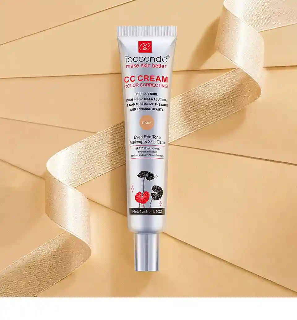 Tidesmit correcting CC cream texture close-up showing moisturizing waterproof and sweat-resistant face makeup benefits